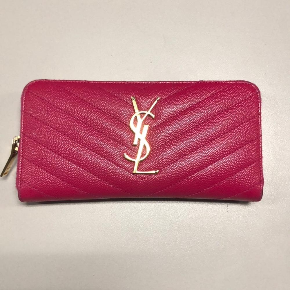 Authentic Pink YSL Zip Wallet